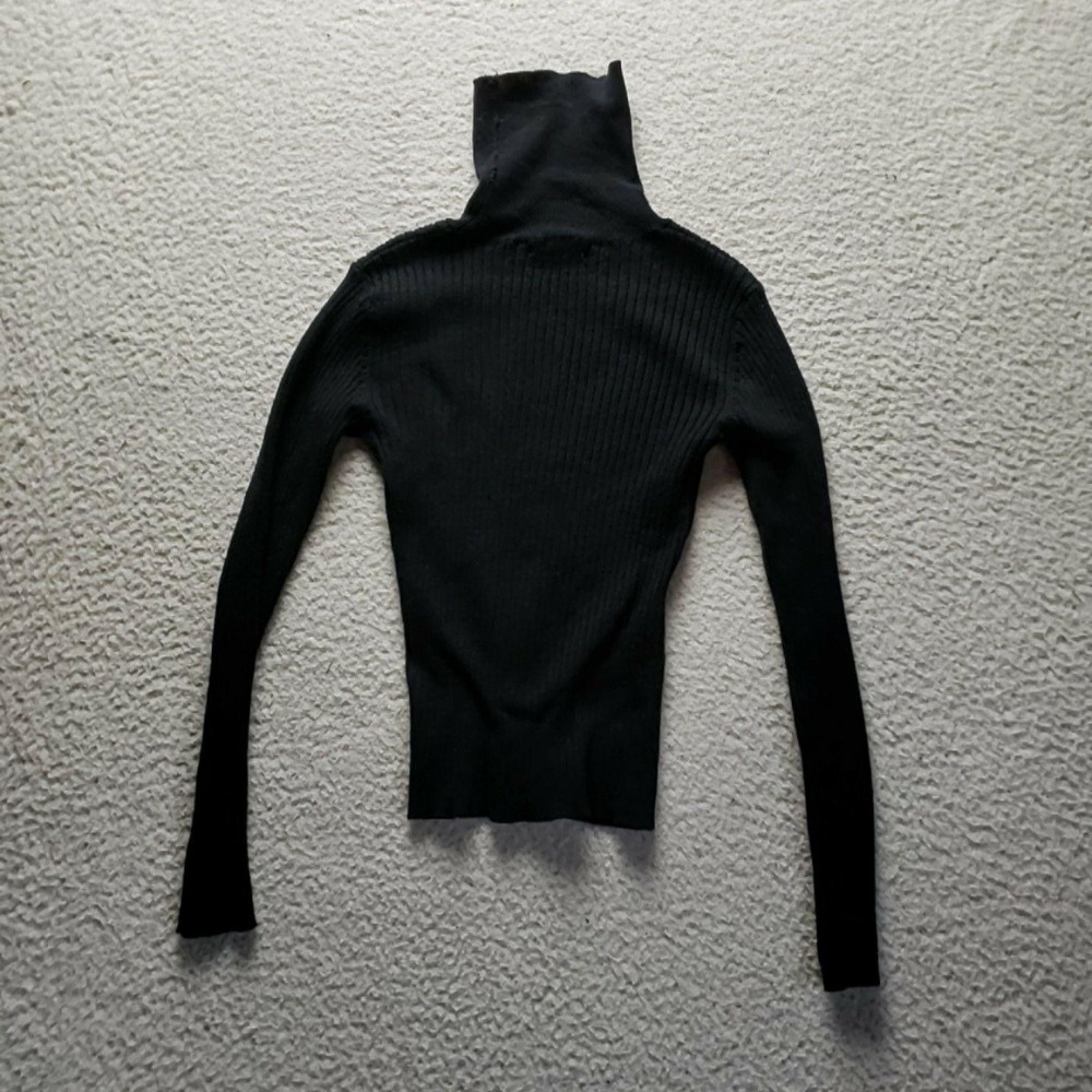 Copper Key Sweater Teens XS Black Turtleneck Long Sleeve Stretch Knit Pullover